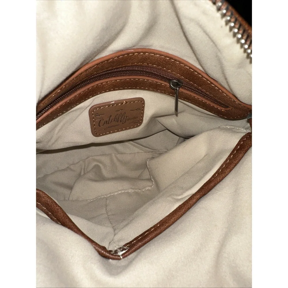 Catchfly Studio Crossbody Shoulder Bag Southwest quilted look on the front